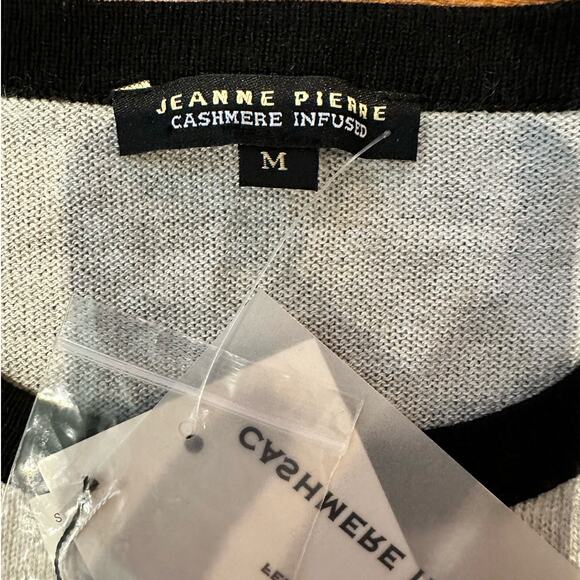 Jeanne Pierre Women's Cashmere Blend Women’s Casual Sweater Color Block Sz M NWT - Picture 4 of 6